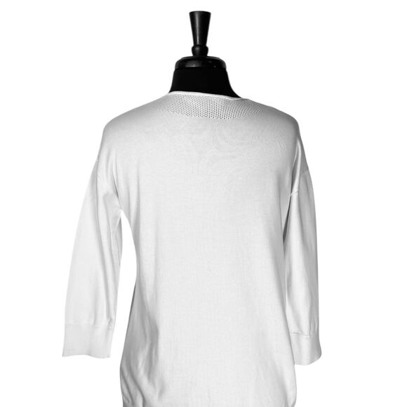 Brooks Brothers Women's Sweater White Supima Cotton V-Neck Preppy Knit Top Small - Picture 7 of 8